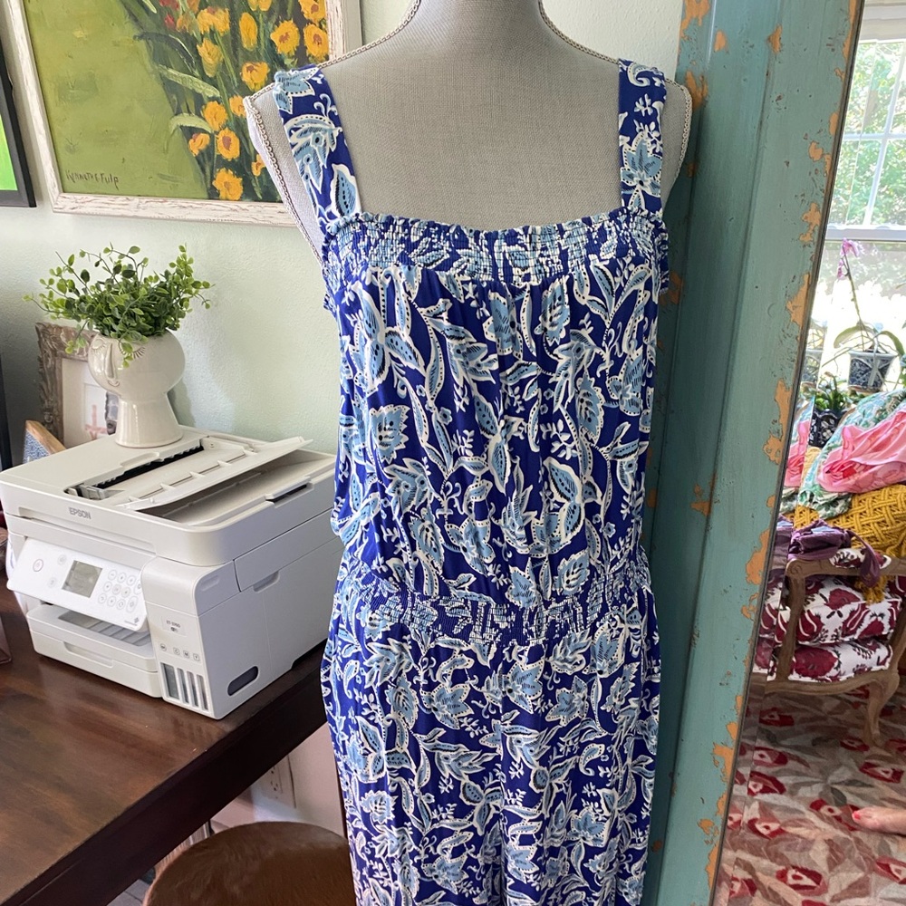 Boden Blue Floral Print Sundress